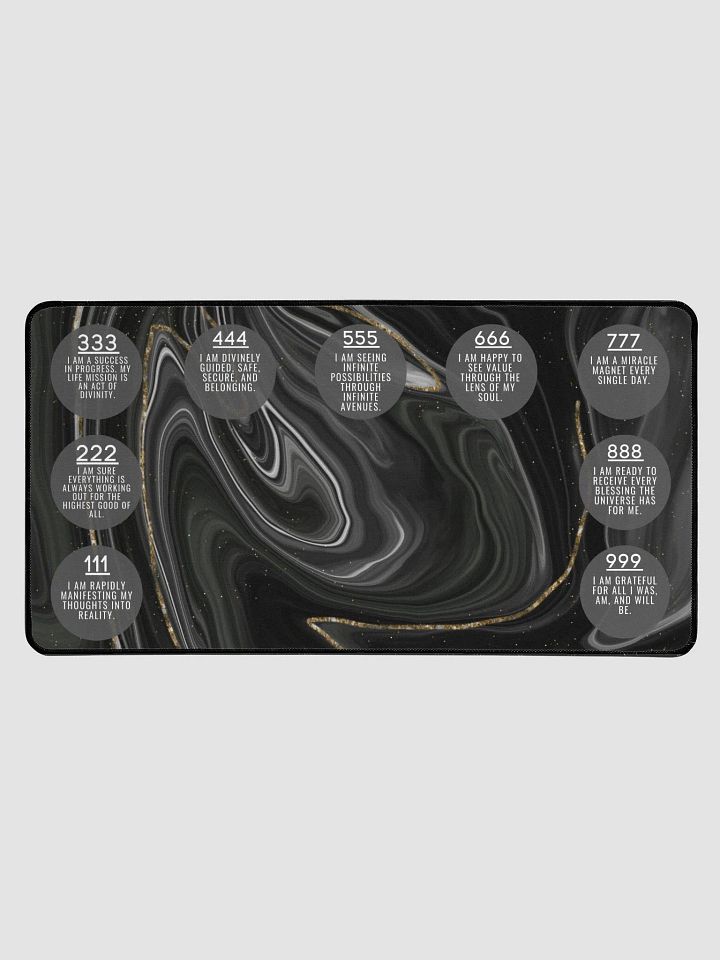 Ash Marbled Manifestation Desk Mat - Inspiring Affirmations & Angel Numbers product image (1)