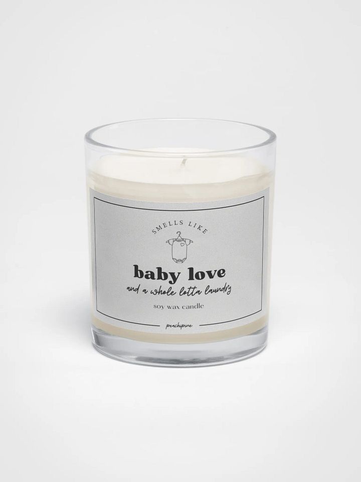 Baby Love & A Whole Lotta Laundry – New Parent Soy Candle, Funny Baby Gift product image (1)