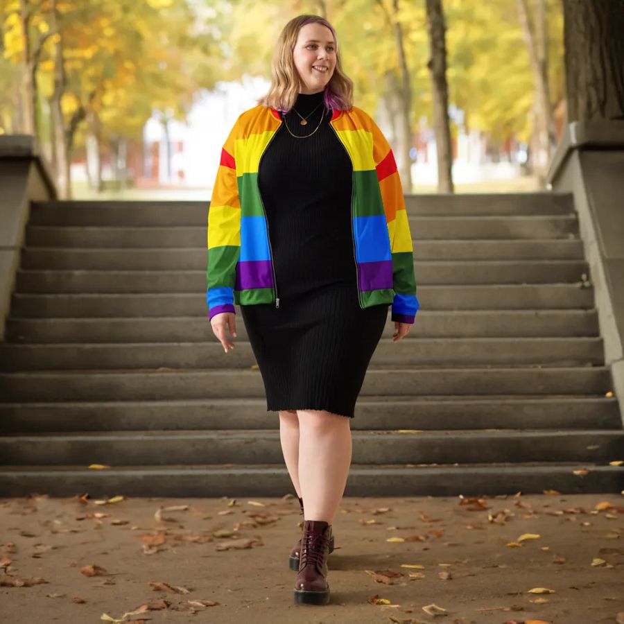 All-Over Print Bomber Jacket - Pride product image (11)