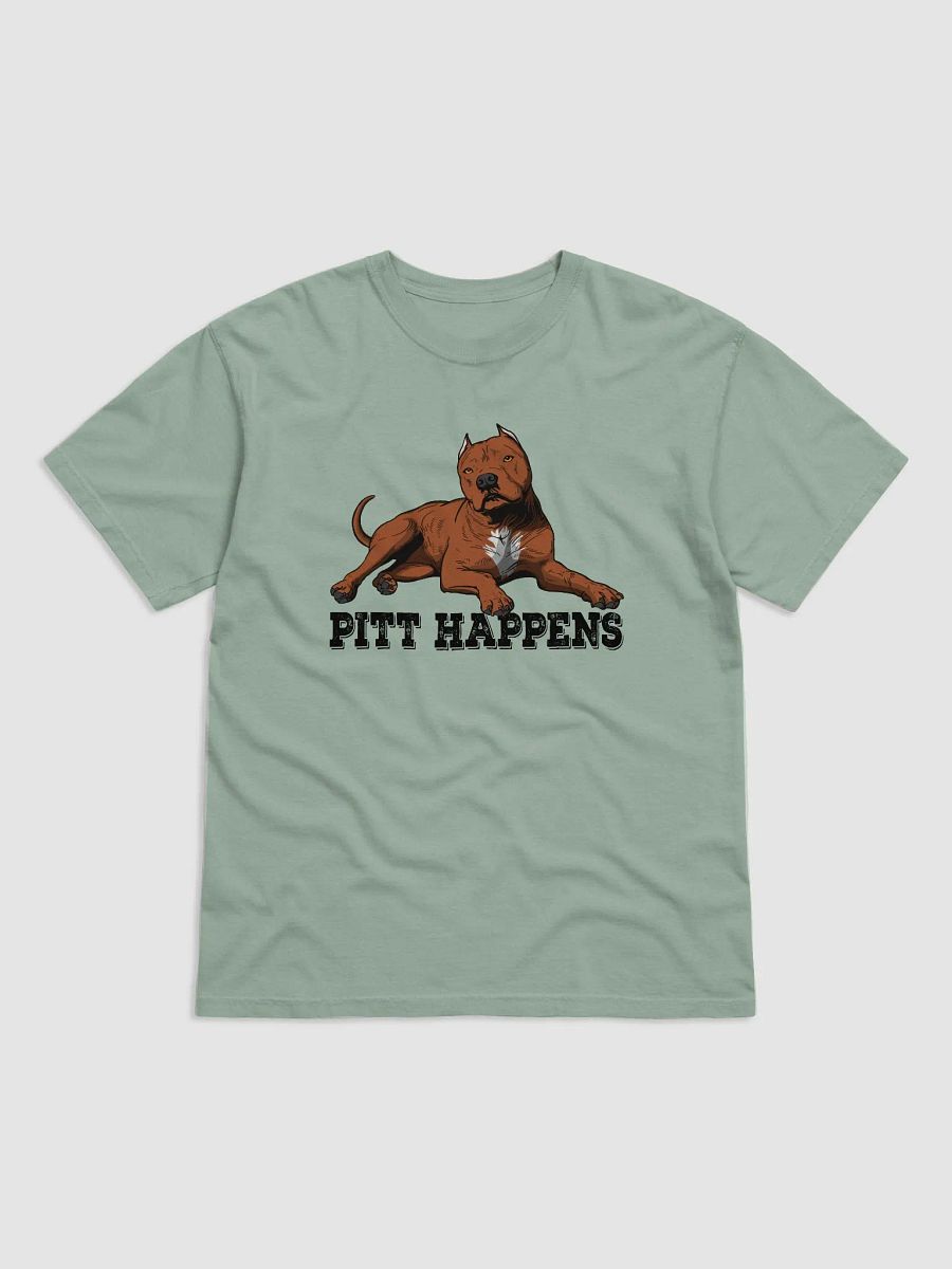 Pitt Happens T-Shirt of a Pitbull Terrier (Cropped Ears - Red) | Funny T-Shirt for Pitbull, Bully, and Staffordshire Terrier Paw-rents product image (4)