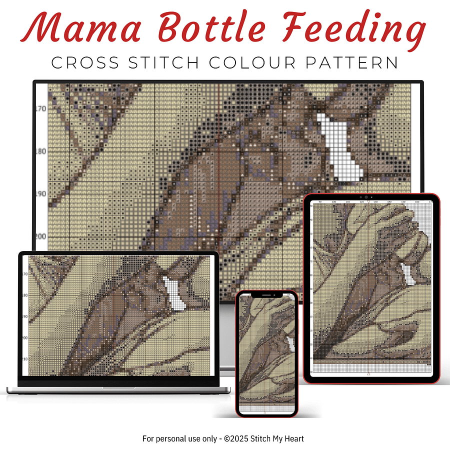 Mama Bottle Feeding Cross Stitch Pattern product image (3)