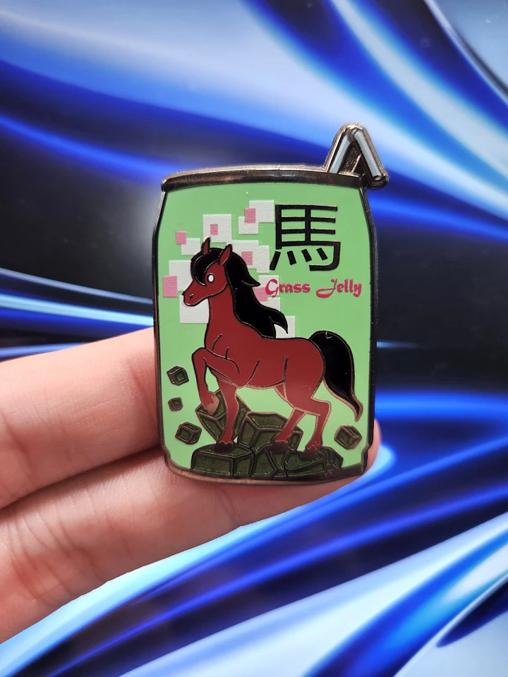 Enamel Pin - Zodiac Drinks - Grass Jelly Horse Drink product image (1)