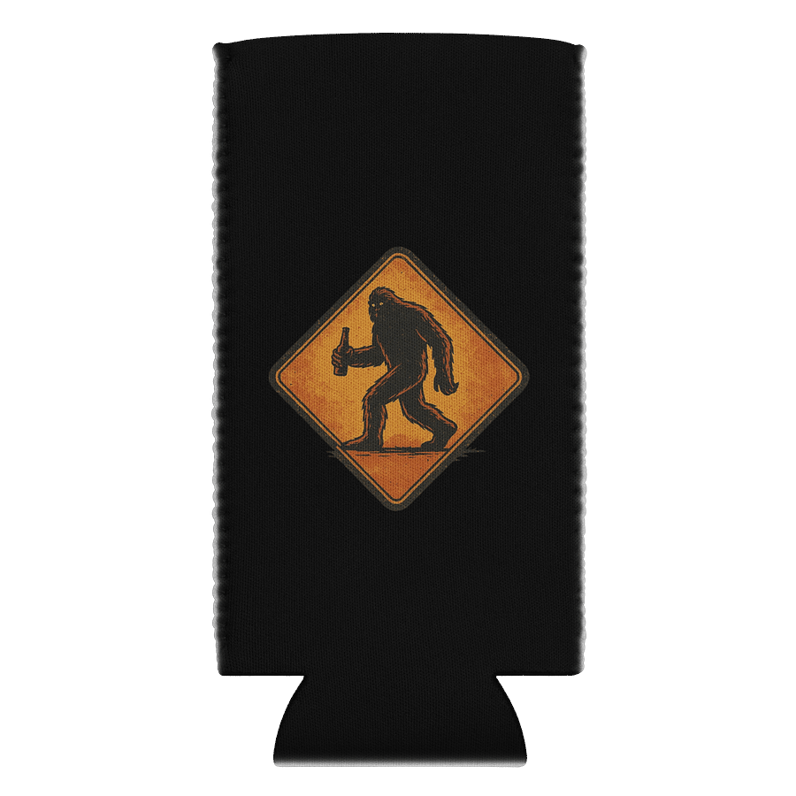 Bigfoot with Beer Crossing – Retro Sasquatch Drinking Coozie product image (4)