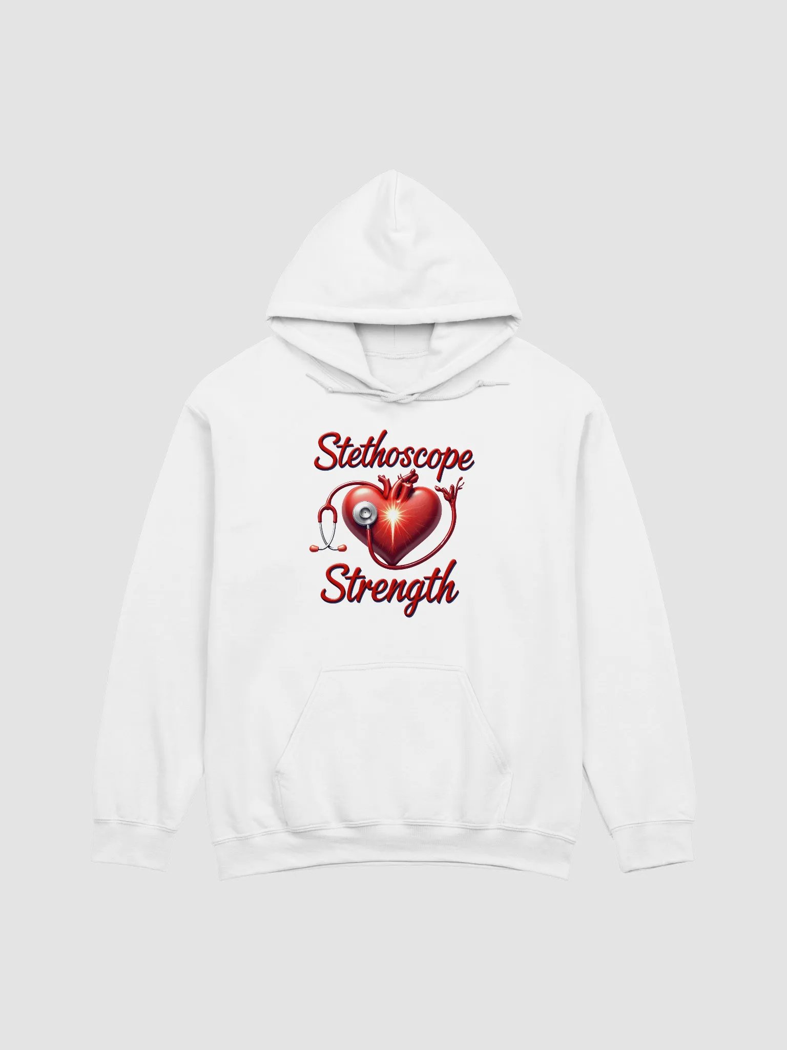 Anatomical Heart Stethoscope Strength Hoodie product image (6)