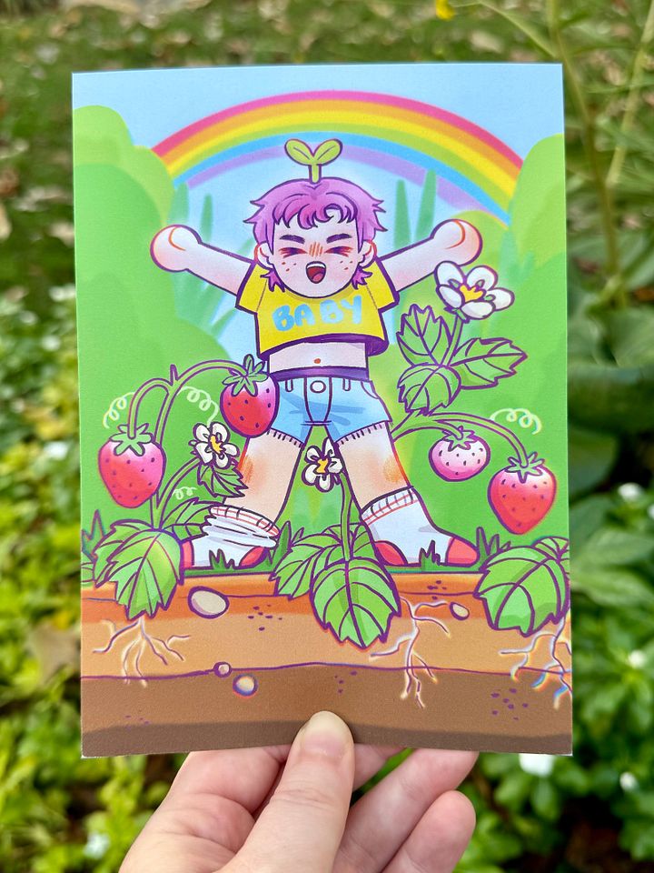 Rainbow Strawbaby Postcard Print product image (1)