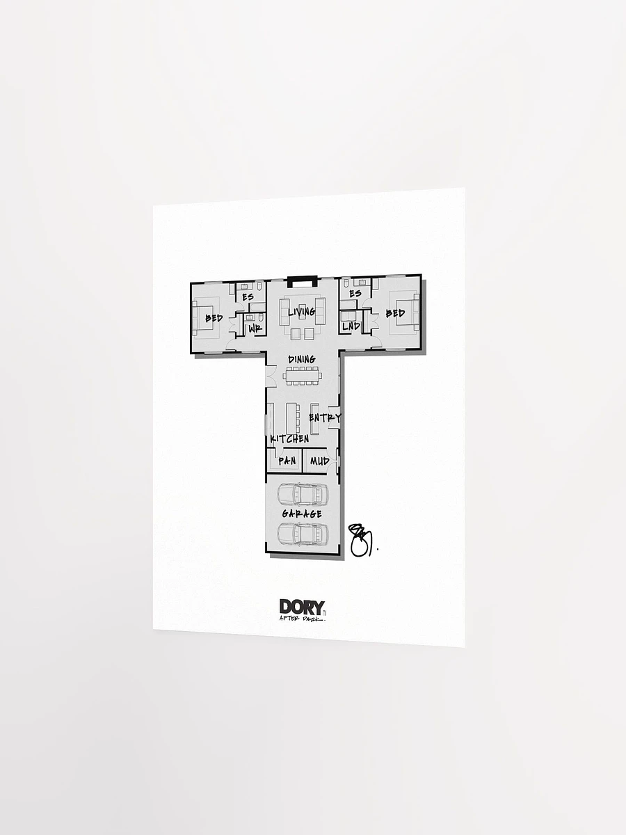 Alphabet Floor Plan Poster - T product image (2)