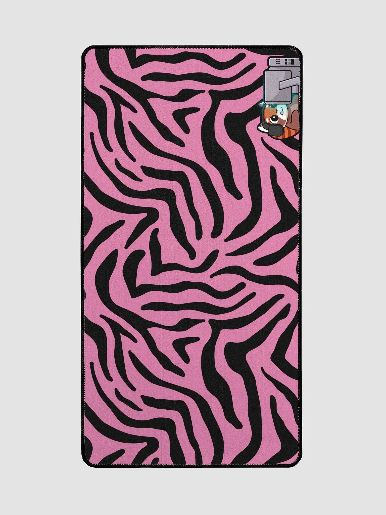 Gaming Bear Desk Mat (Pink Zebra) - 15.5" x 31.5" product image (2)
