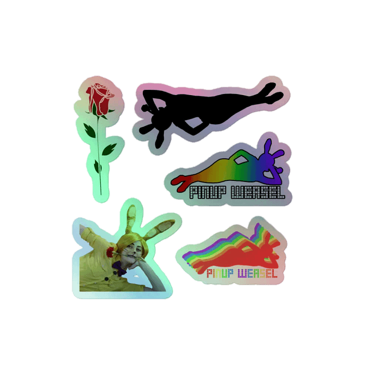 Pinup Weasel Holographic Stickers product image (2)
