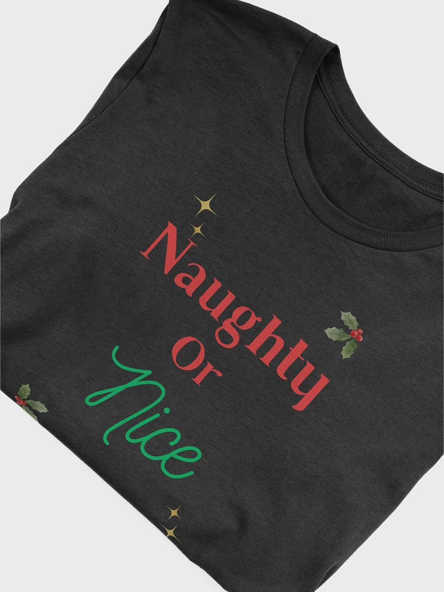 Festive 'Naughty Or Nice' Holiday Adult T-Shirt product image (37)