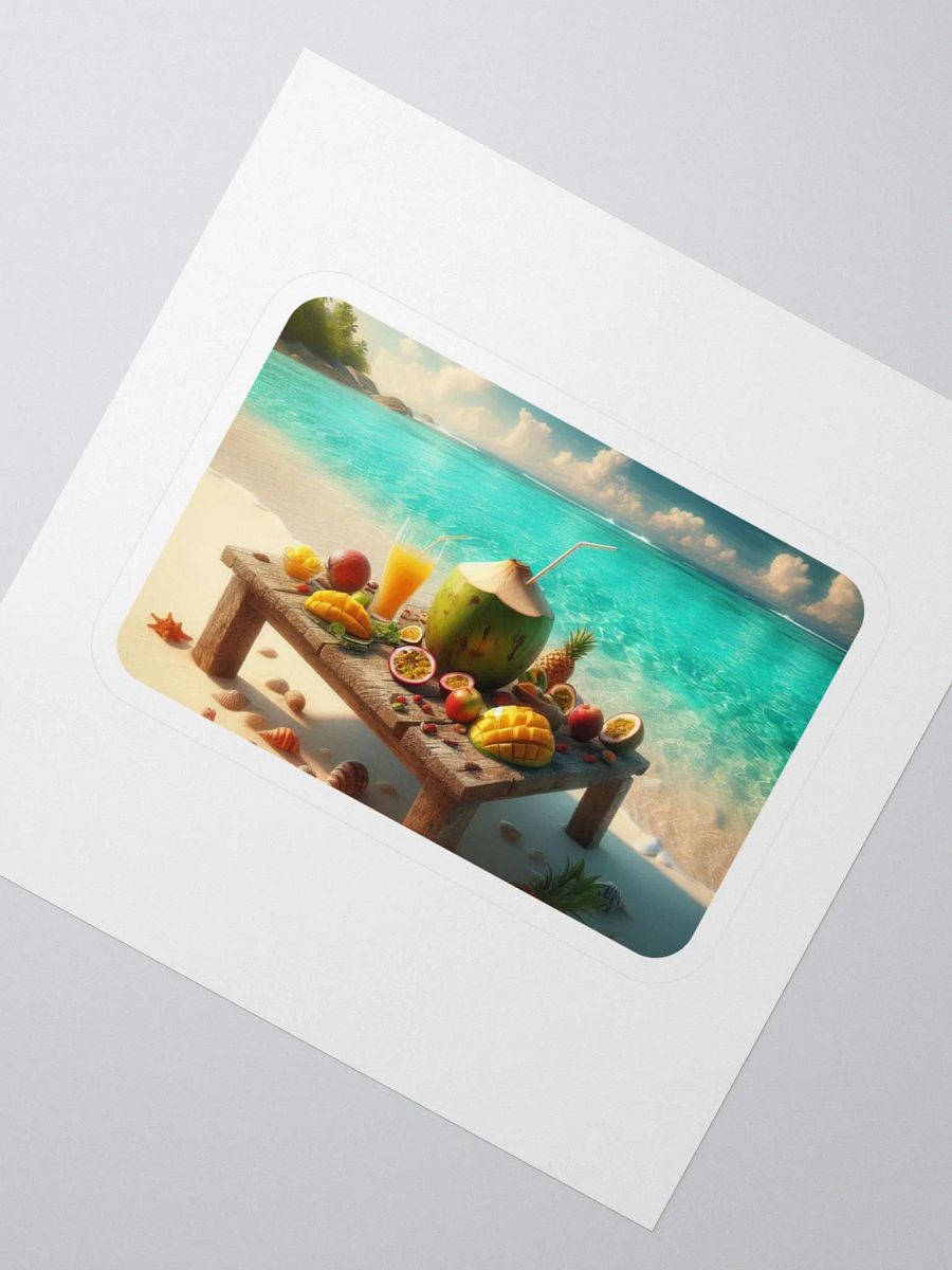 Tropical Fruit Paradise Sticker Set | AI Design young green coconut on the beach product image (3)