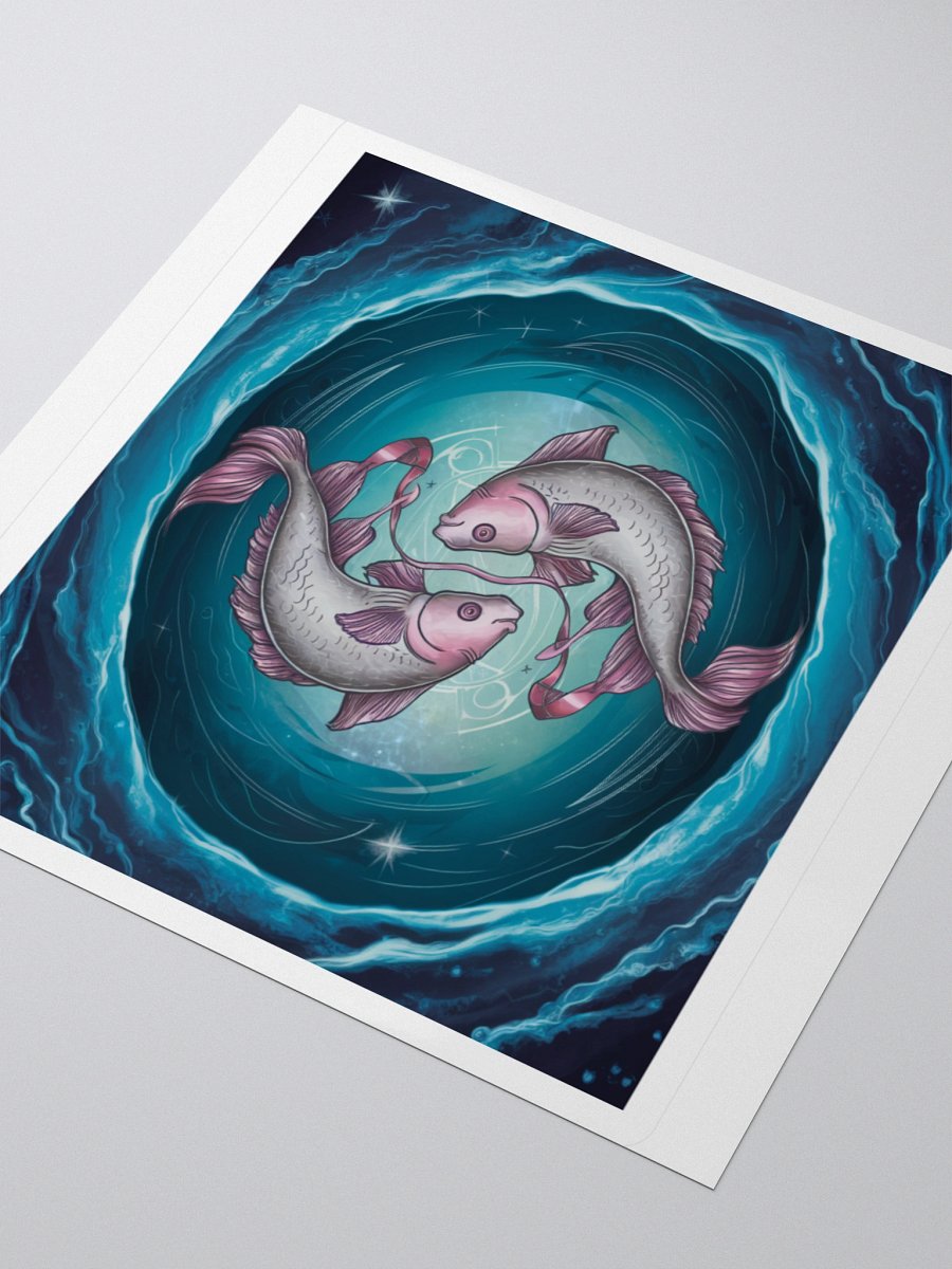 Mesmerizing Pisces Zodiac Sticker - Dual Fish in Celestial Waves, Exclusive Design product image (7)