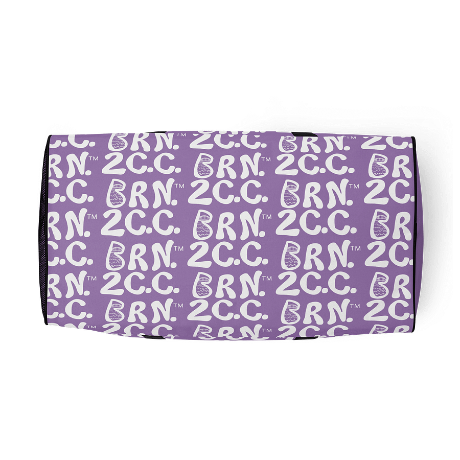 BOURNE to Cape Cod™ | Duffle Bag | BRN.2C.C.™ | Coastal Gym & Travel Gear | 22" All-Over Print Weekender | White Logos on East Side Lavender product image (5)