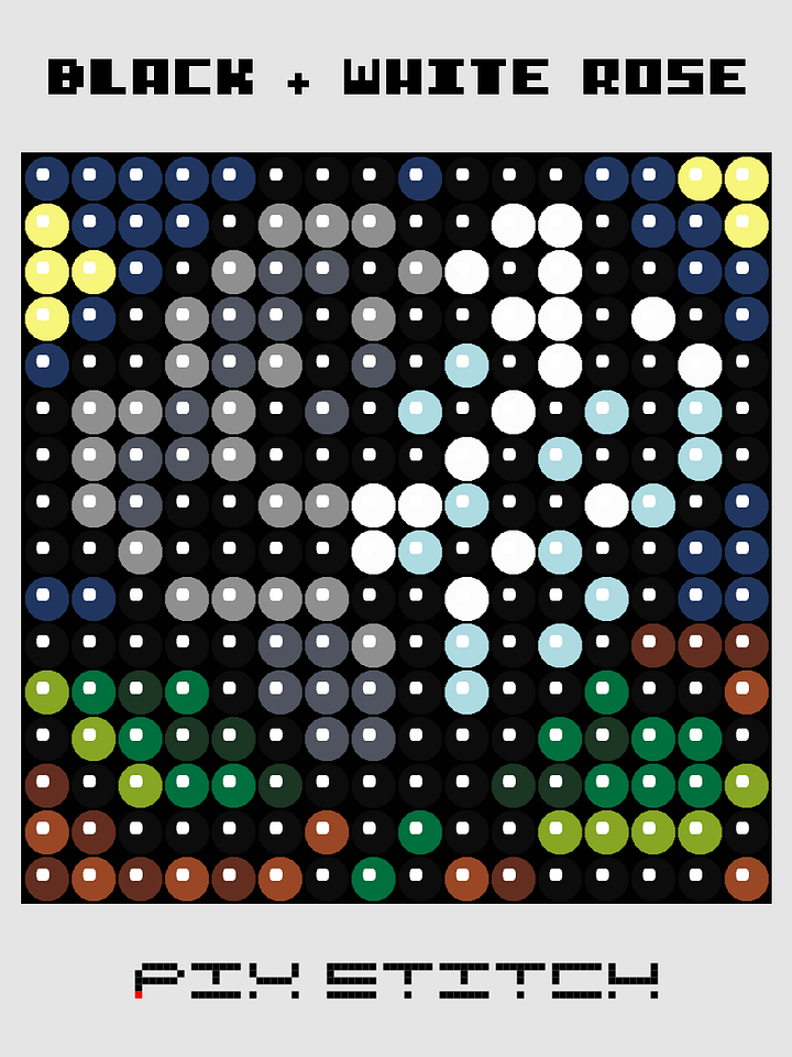 Black and White Rose Pixel Art product image (1)