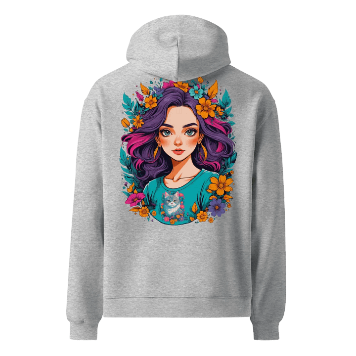 Bloomcore Flower Girl - Premium Hoodie - Athletic Heather - v2 - Back Printed Design product image (1)