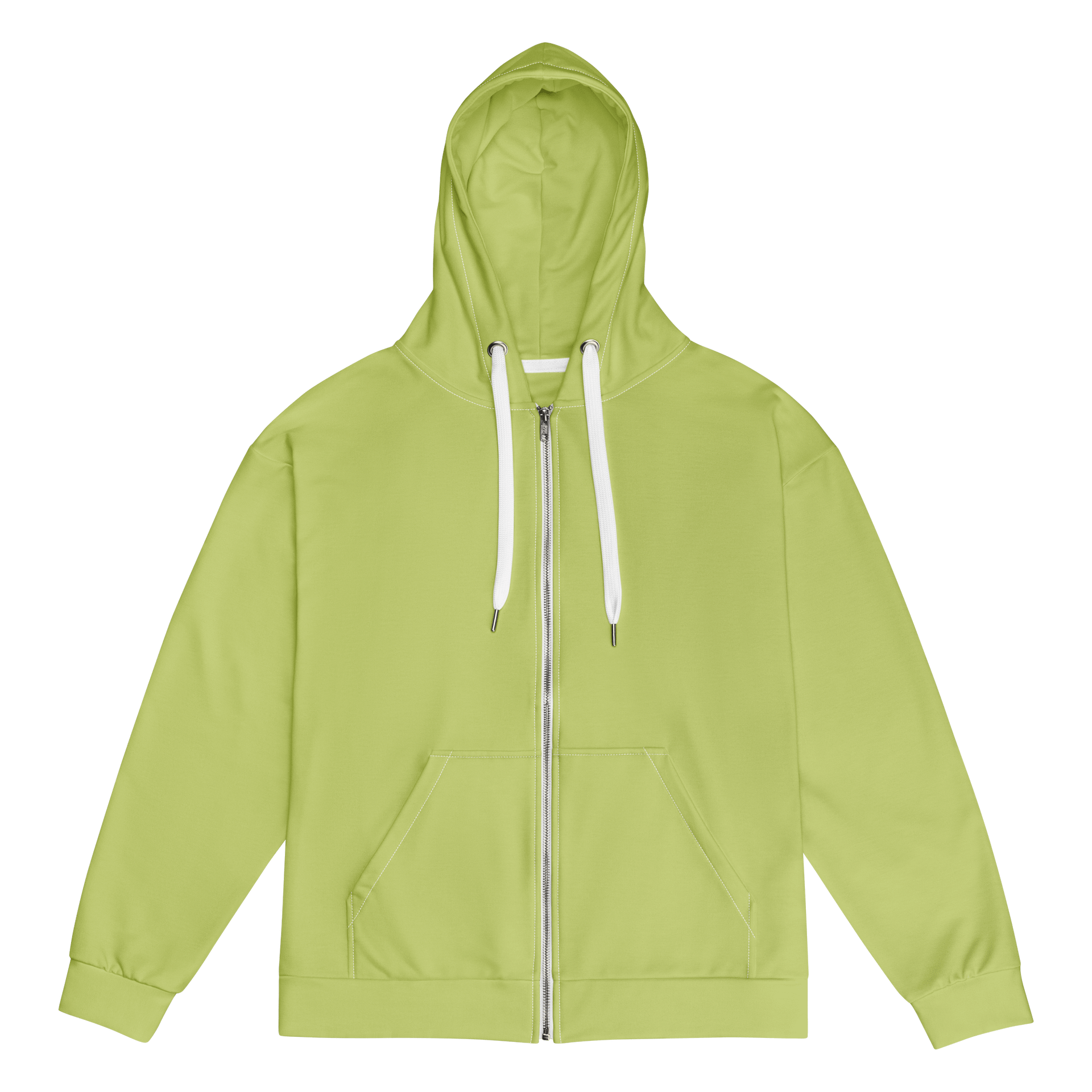 Split Pea Soup Green Solid Color Eco Friendly Unisex Zip Hoodie product image (1)