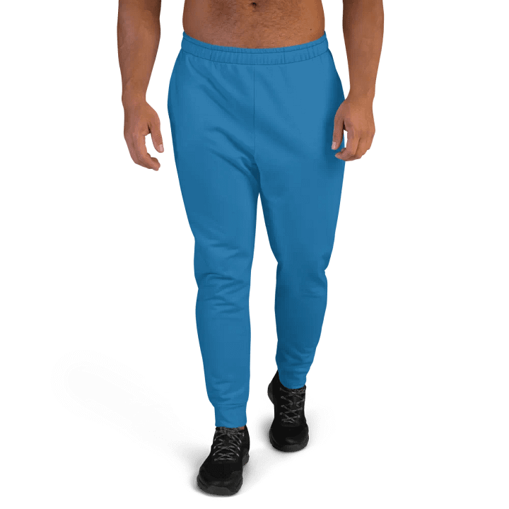 Plain Atlantic Blue True Summer Recycled Polyester Premium Men's Joggers by Treasure Pie product image (1)