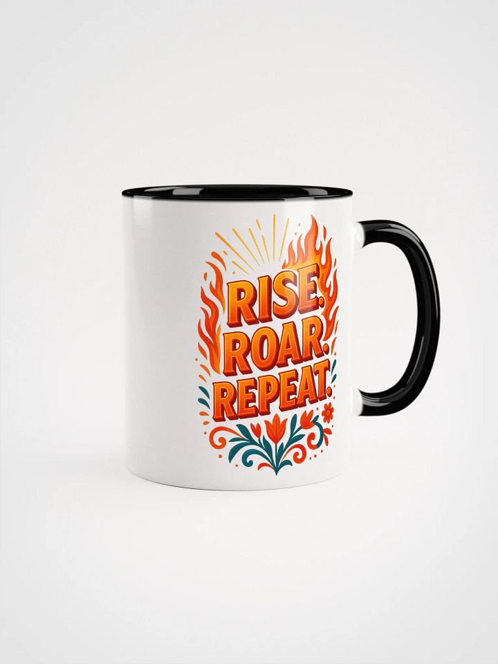 Rise. Roar. Repeat. Mug – Motivational Flame Coffee Cup product image (7)