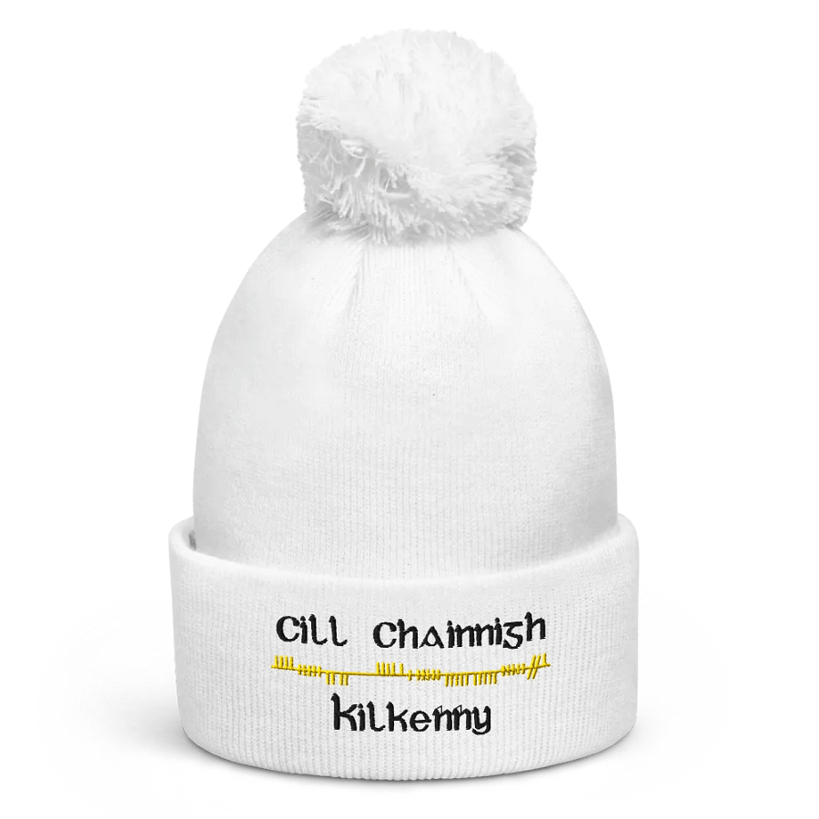 Kilkenny/Cill Chainnigh Orthodox style Ogham embroidered Pom-Pom Beanie product image (1)