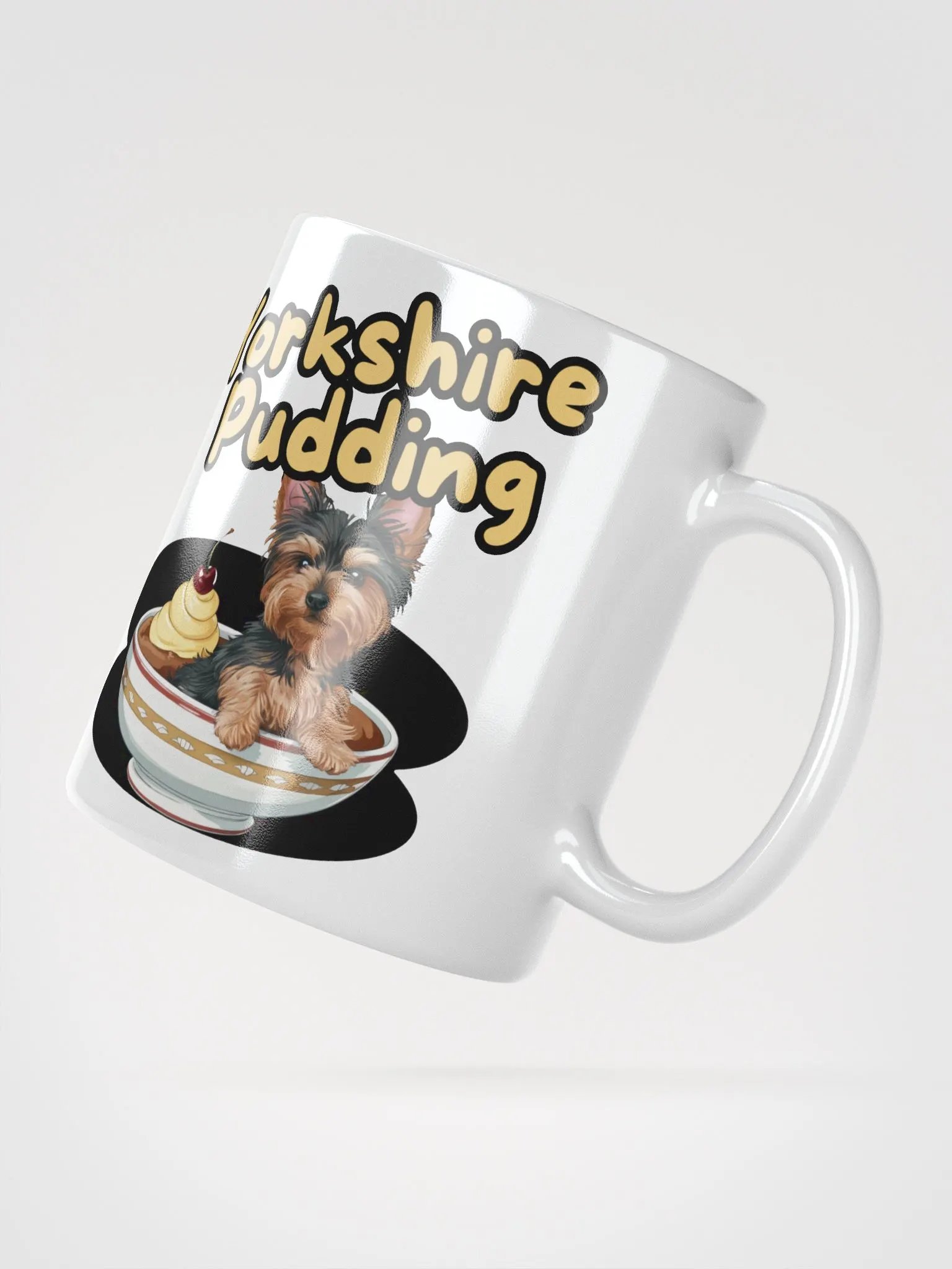 Adorable Yorkshire Pudding Ceramic Mug with Dog Design product image (3)