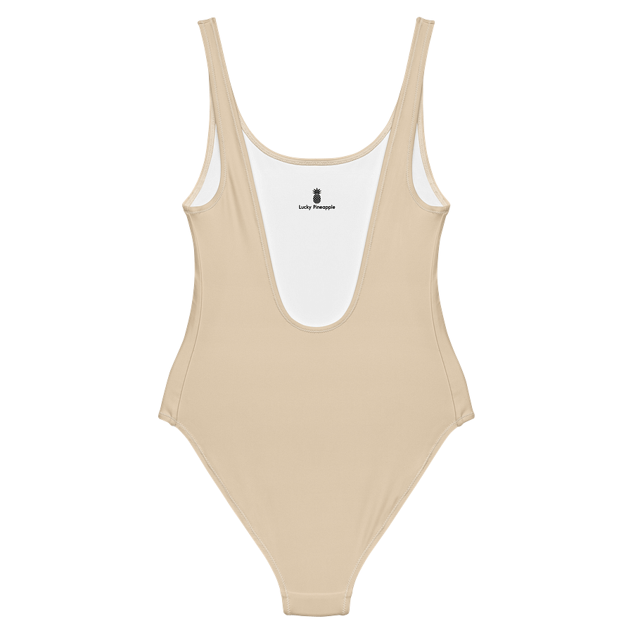 Champagne Beige Nude Solid Color Retro Inspired Women's One Piece Swimsuit product image (2)
