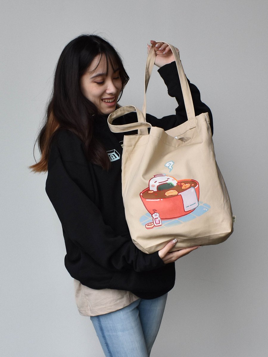 Onigiri Onsen Eco Tote Bag - (Oyster) product image (4)