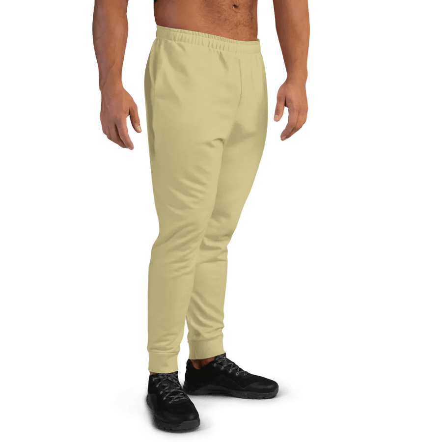 Plain Medium Yellow Soft Summer Recycled Polyester Premium Men's Joggers by Treasure Pie product image (8)