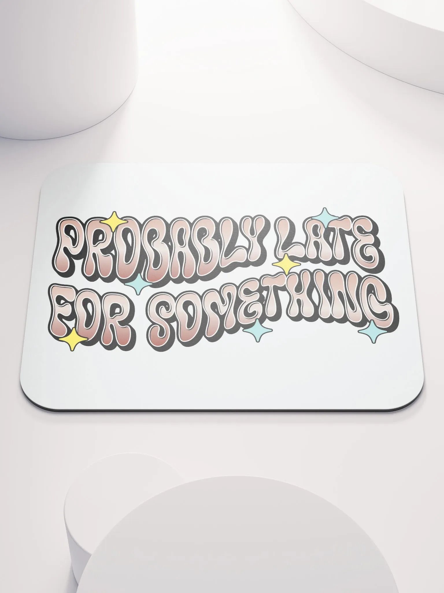 Probably Late For Something Retro Vibes Mouse Pad product image (1)