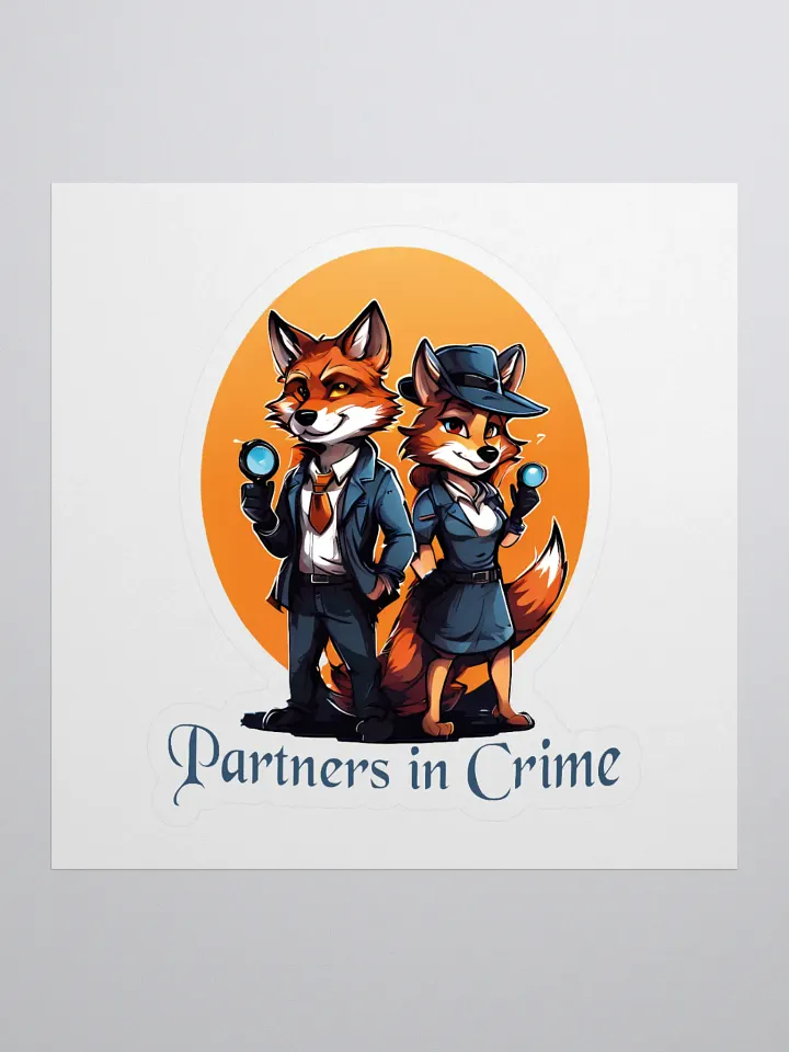 Partners in Crime Funny Kiss Cut Stickers - Stylish & Funny Fox Couple Stickers for Laptops, Journals & More