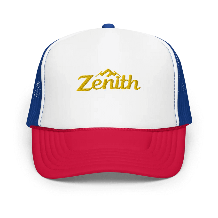 Retro Foam Trucker Hat with Embroidered ZENITH and Mountain Peak Design product image (3)