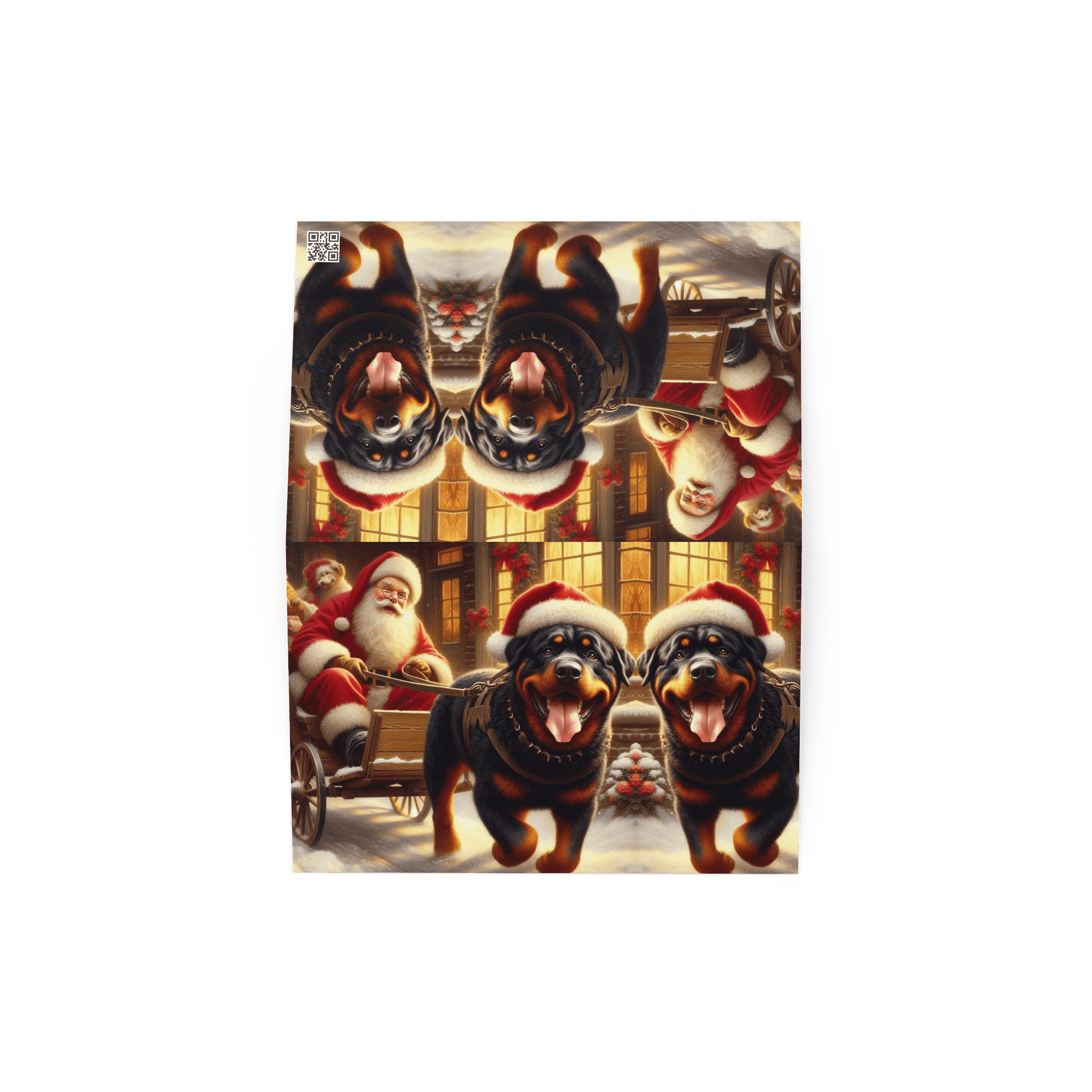 Santa's Rottweiler Sleigh Greeting Card product image (4)
