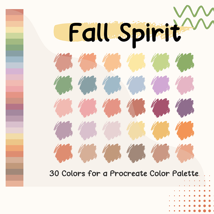 Fall Spirit Procreate Color Palette with HEX Codes ★ DIGITAL ★ product image (1)