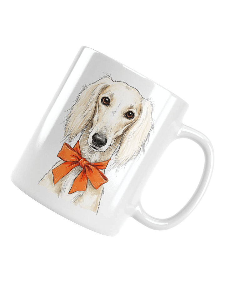 Saluki With Orange Bow Sketch Art Chic Small Mug product image (1)
