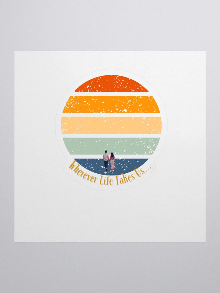 Sunset Lovers Kiss Cut Stickers product image (1)