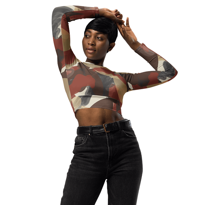 Eco-Chic Abstract All-Over Crop Top product image (1)