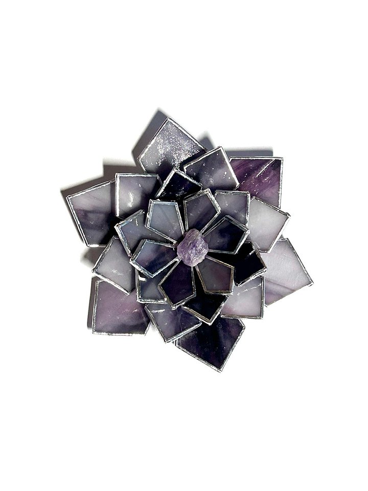 Purple Amethyst Stained Glass Succulent product image (1)