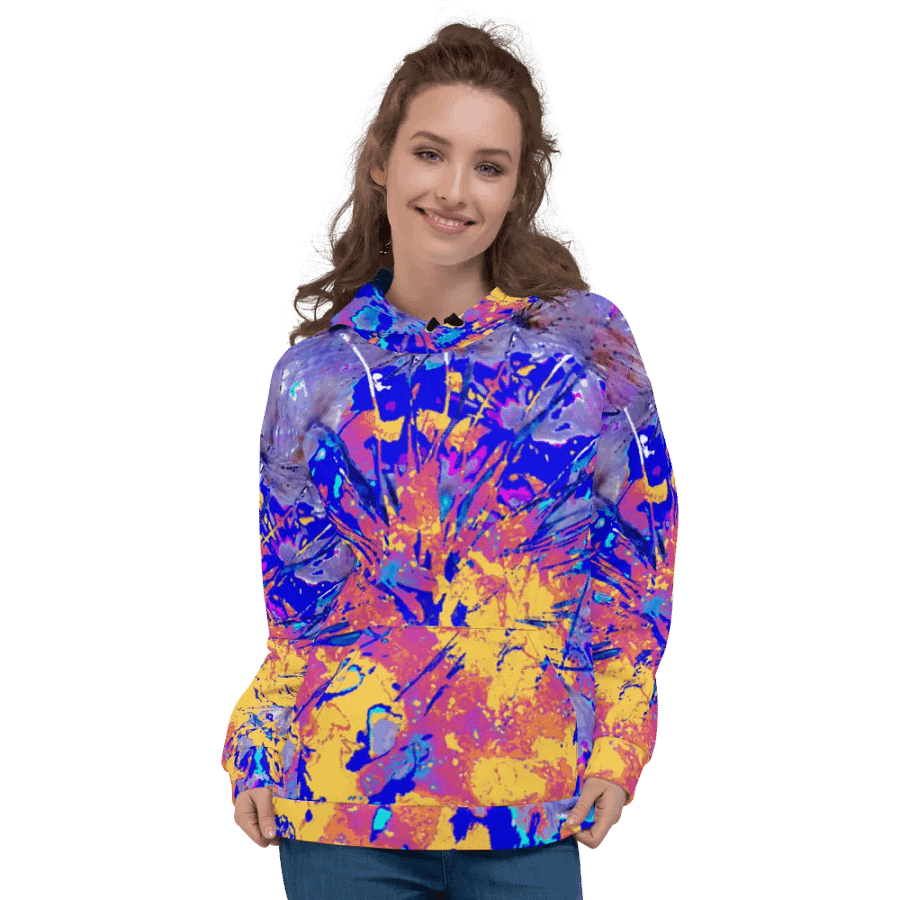 Vibrant Abstract Dandelion Seeds Unisex Pull Over Hoodie product image (3)