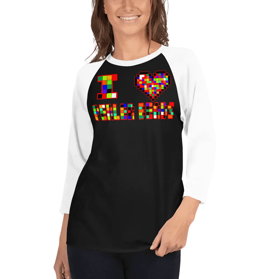 I Heart Perler Beads 2 Baseball Tee product image (3)