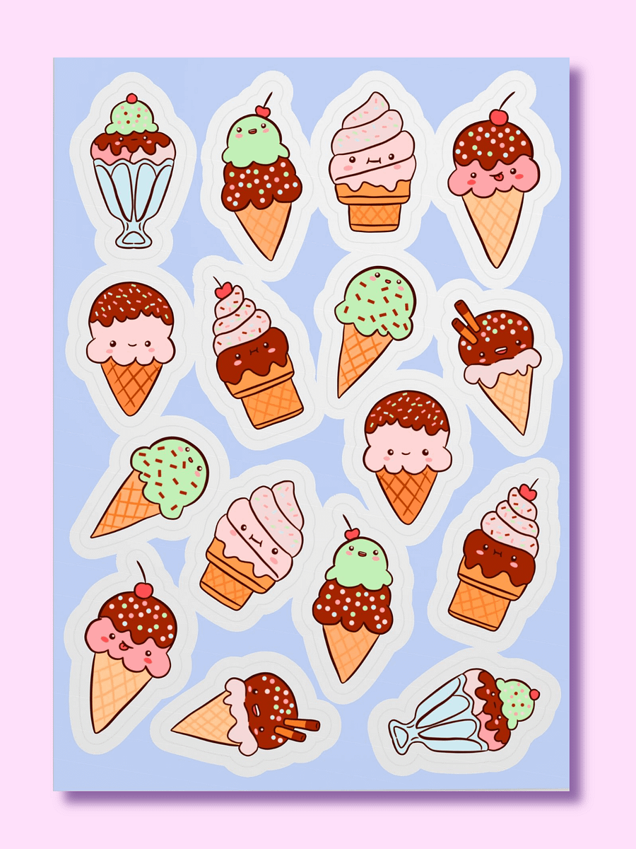 Whimsical Ice Cream Cone Sticker Sheet product image (1)
