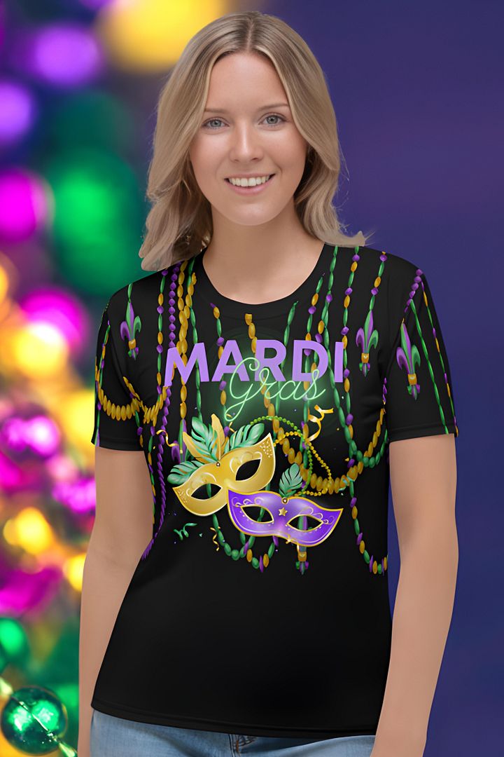 Mardi Gra All Over Print T-shirt product image (1)