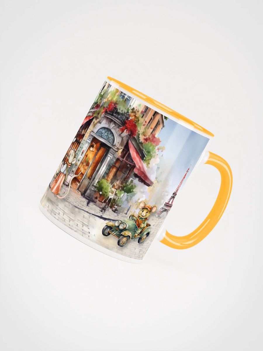 Mice In Paris Ceramic Mug | Vintage Parisian Scene | Whimsical Mouse & Bunny Characters product image (4)