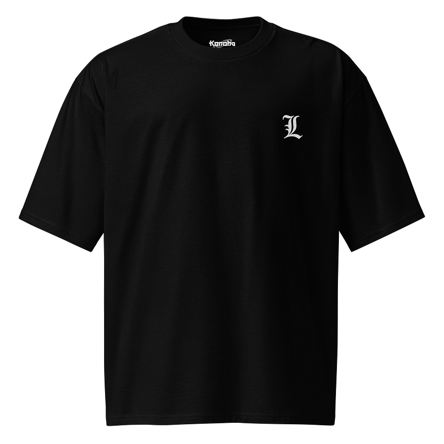 Death Note Anime L Symbol & Light Yagami Graphic Oversized Tee product image (2)