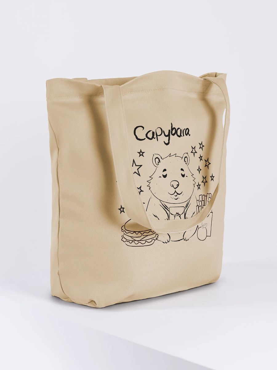 Capybara's Lunch Break Organic Canvas Tote: product image (4)