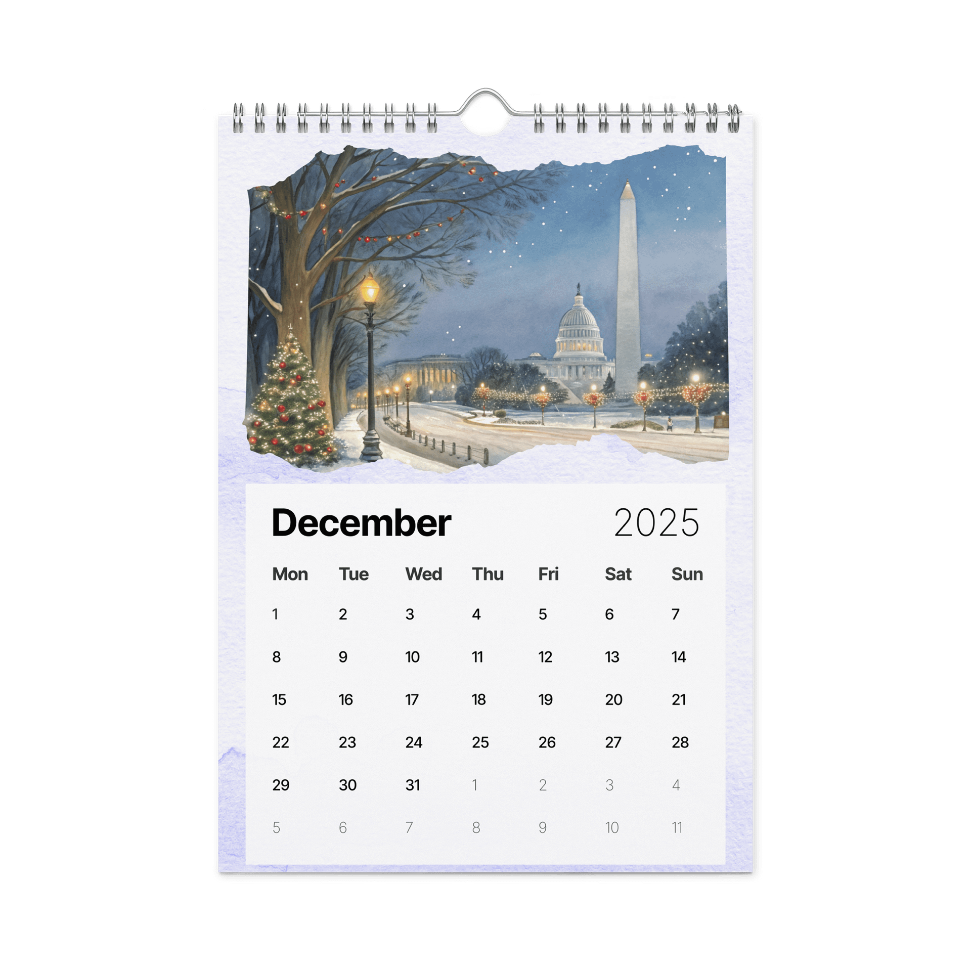 WORLD CAPITALS WATERCOLOR WALL CALENDAR 2026 product image (4)