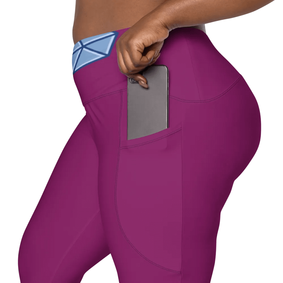 Sunset Purple Crossover Leggings with Pockets product image (9)