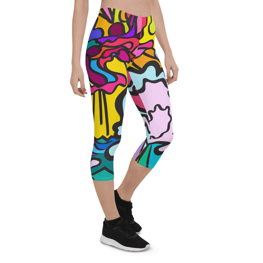 Vibrant Motion Custom Capri Leggings - Wave at Sunset product image (6)