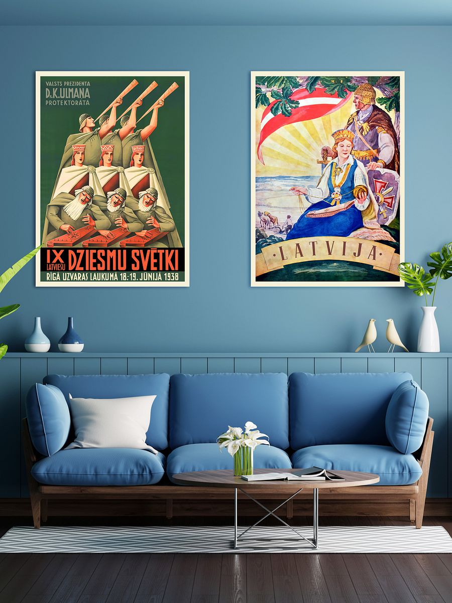Latvia retro poster, 1938 — retro vintage travel poster, retro travel art, retro travel wall art product image (2)