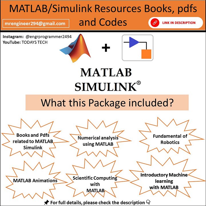 Ultimate Collection of MATLAB & Simulink Learning Books and Resources product image (1)