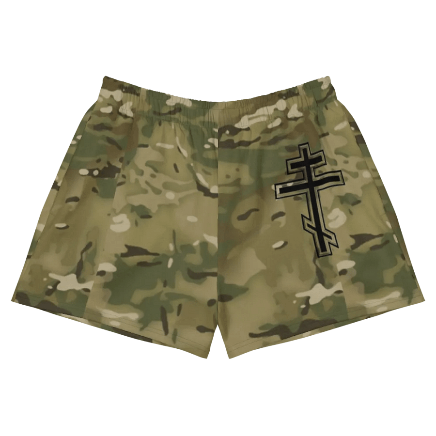 Faithful Camo: Proverb 3:25 Motion Women's Athletic Shorts - Multicam product image (11)