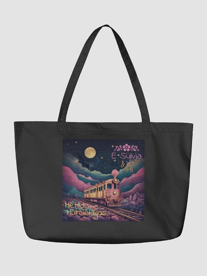 Metros y Murciélagos Organic Cotton Tote Bag 20" x 14" product image (2)