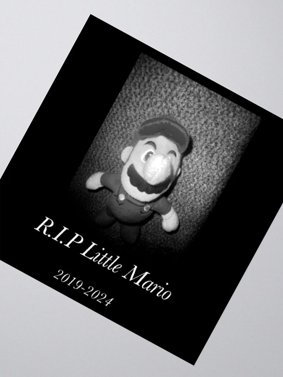 Memorial sticker (rest in peace little mario) product image (2)